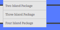 Options for island vacation packages displaying two, three, and four island choices.