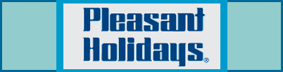 This image contains the text "pleasant holidays" in white and blue lettering against a pale blue background with a darker blue border, suggesting it is a logo for a Hawaii vacation planner.