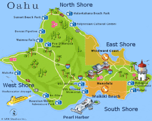 Map of Oahu Resorts Hawaii