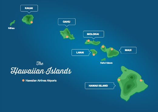 map os Hawaiian Islands