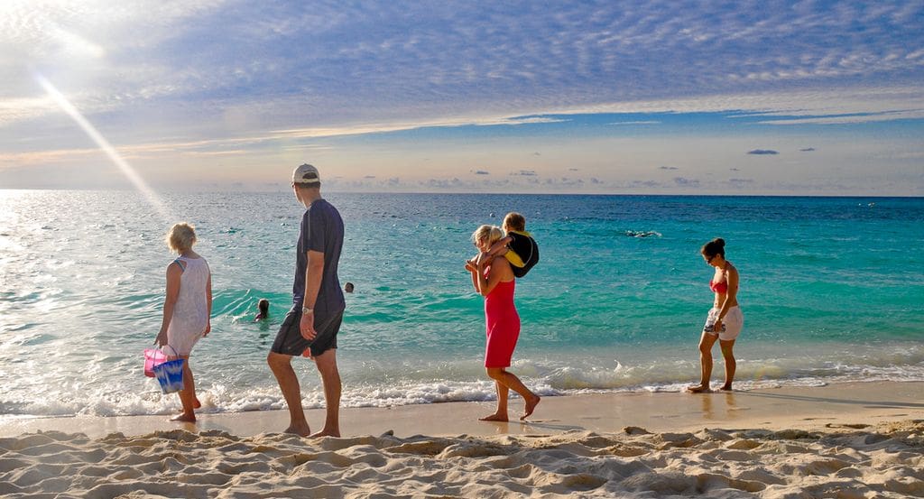 Family Walking on a Beach in Hawaii