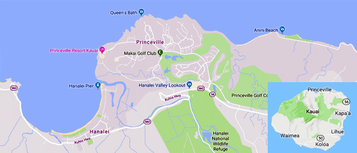 Kauai North Shore Map 