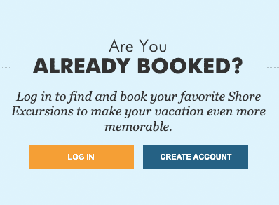 shore excursions login