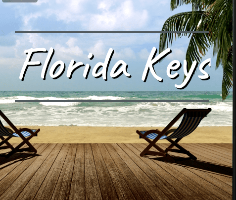 A beach with two chairs and the words florida keys