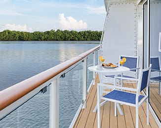 Private Balcony on a Coastal Small Ship Cruise